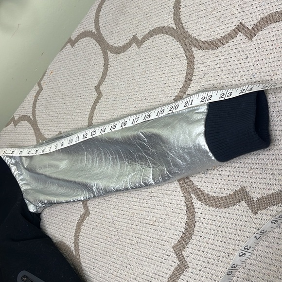 Nike Women's Destroyer Butterfly Black Wool Silver Leather Jacket - Picture 14 of 16